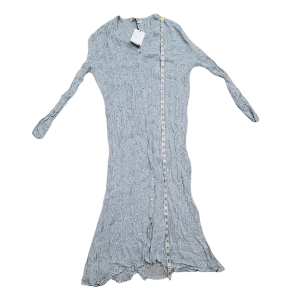 Zara Semi Sheer Wrinkled Button Down Dress - Picture 13 of 16